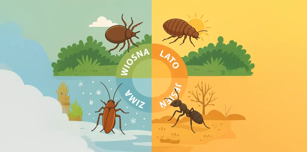 Ilustracja Sezonowość insektów