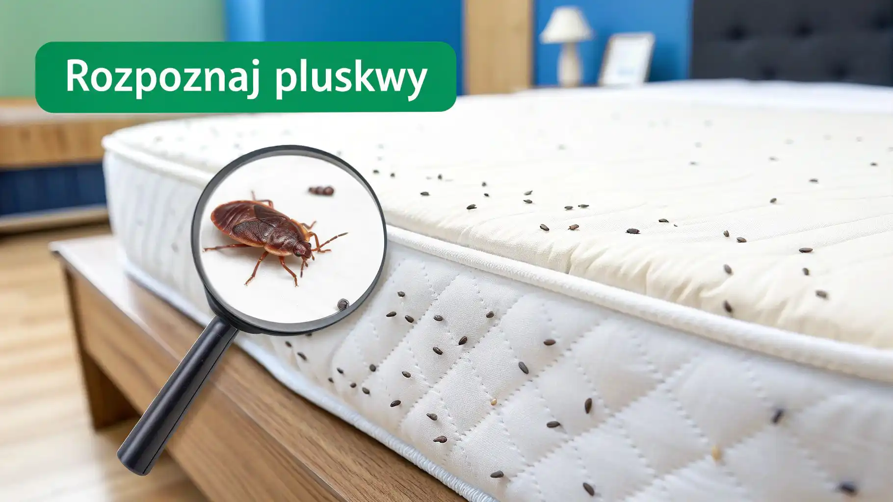 zdjęcie pokazujące powiększanie pluskwy w lupie