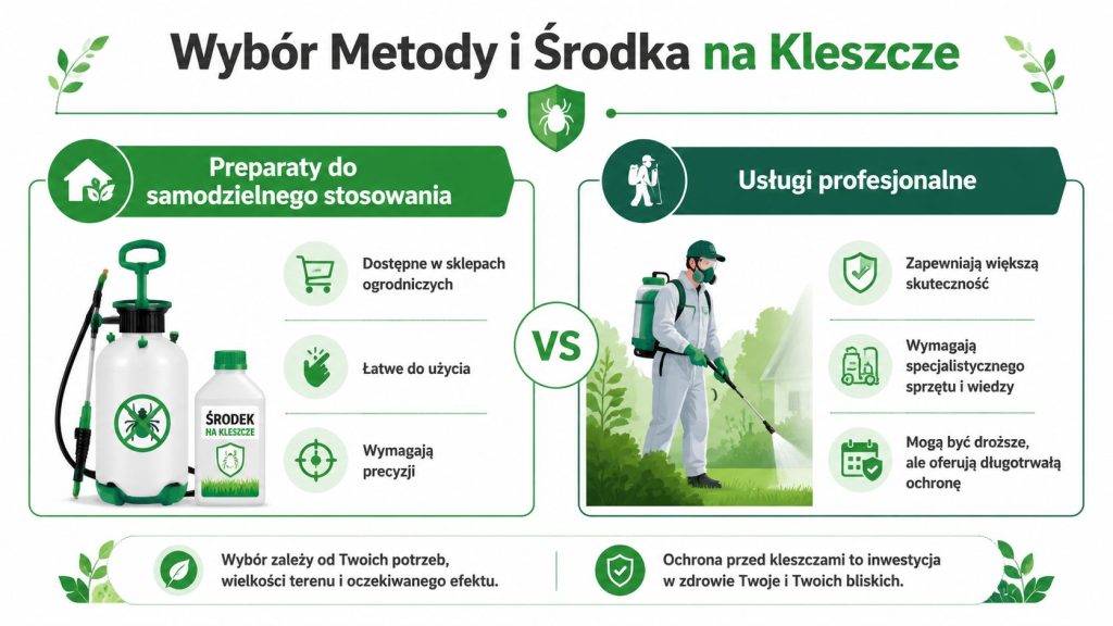infografika Wybór metody i środka na kleszcze